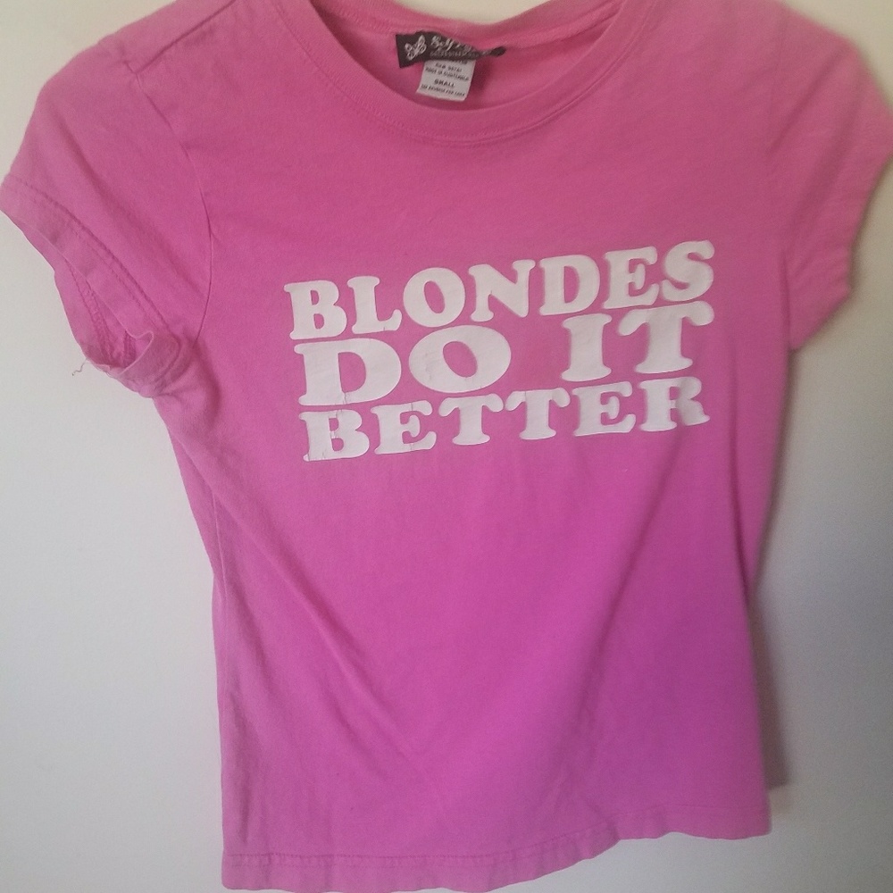 Pink and white tee